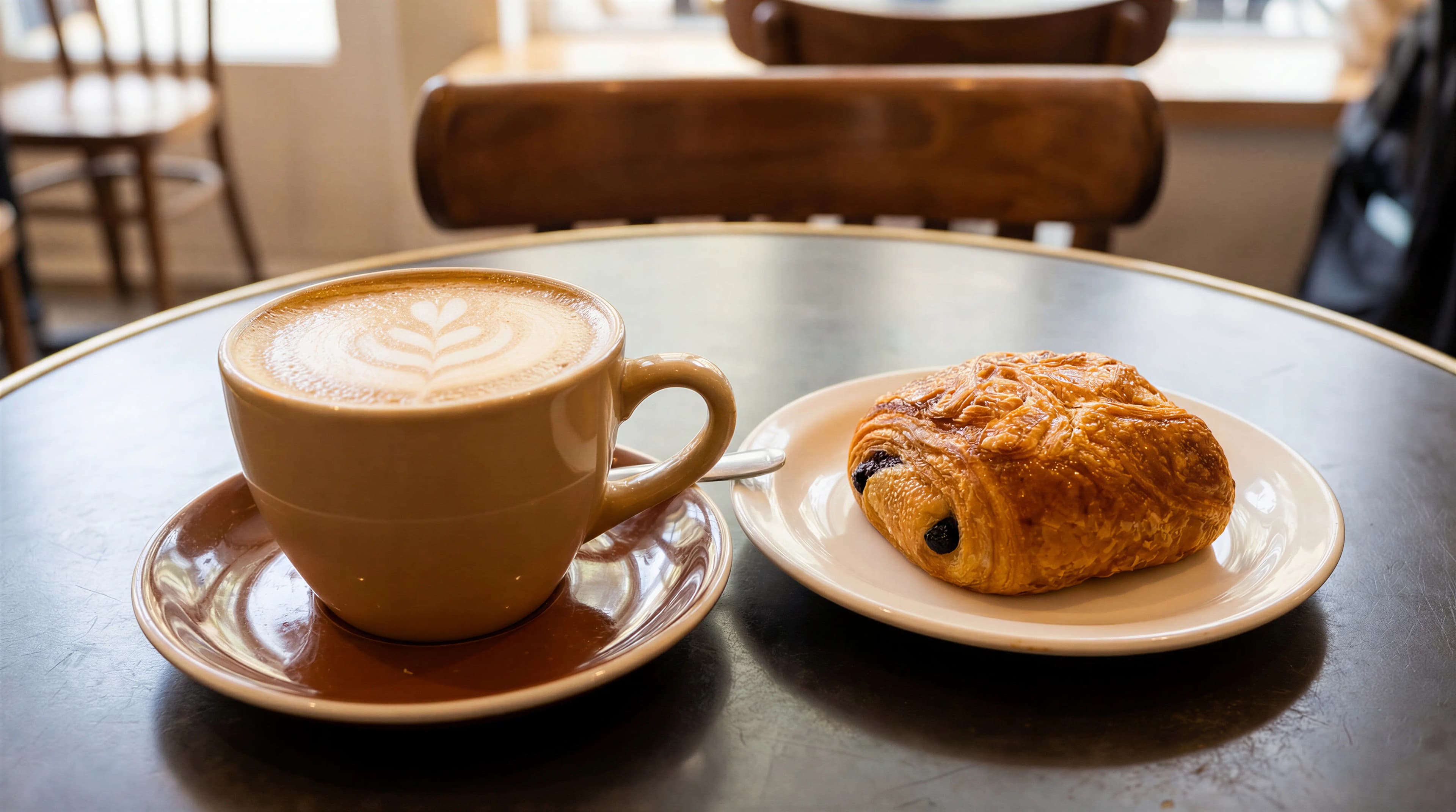 After AI enhancement: Professional editorial café photography with magazine-quality lighting